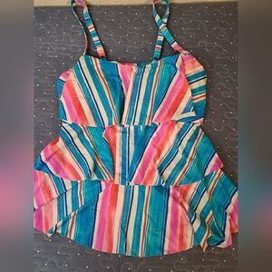 Beach House tankini swim ruffle top size 8